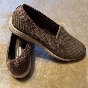 Skechers Women's Brown and Multicolor Slip-On Sneakers-Never worn!